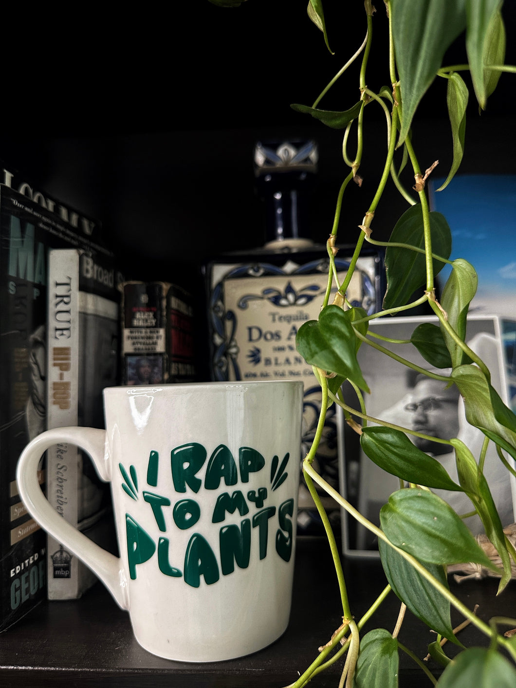 I Rap To My Plants Mug (Forest Green font)
